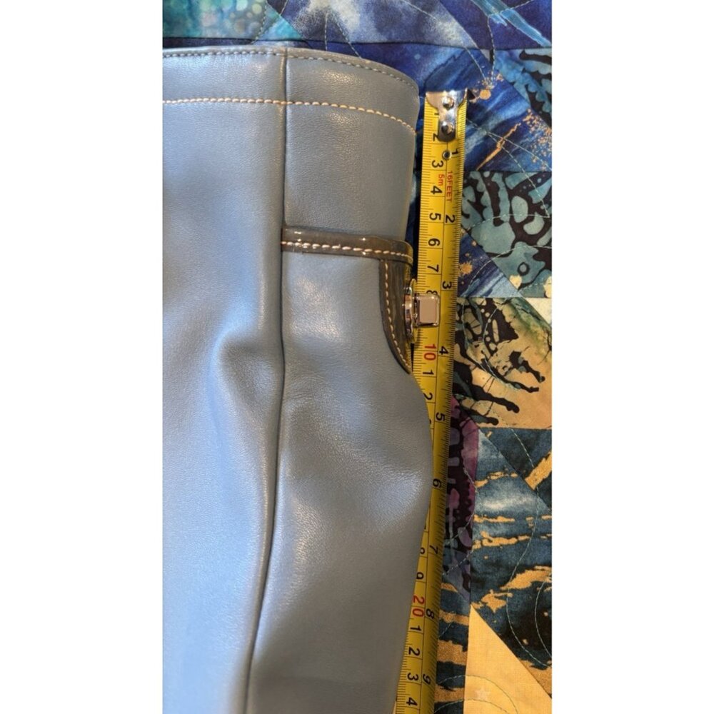 Vtg Coach Large Leather Hobo Shoulder Blue Teal Gallery Tote Bag Purse 2004 EUC - Picture 16 of 16